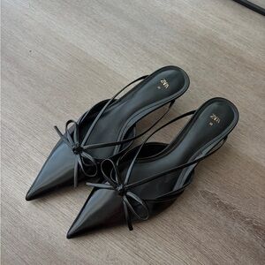 Zara Black Pointed Heels
